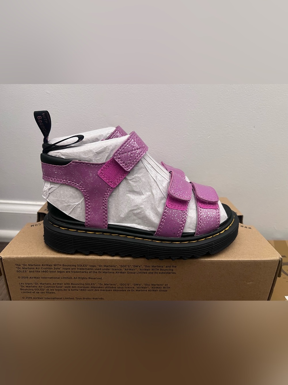 Dr. Martens Kids' Purple Pink Strap Sandal